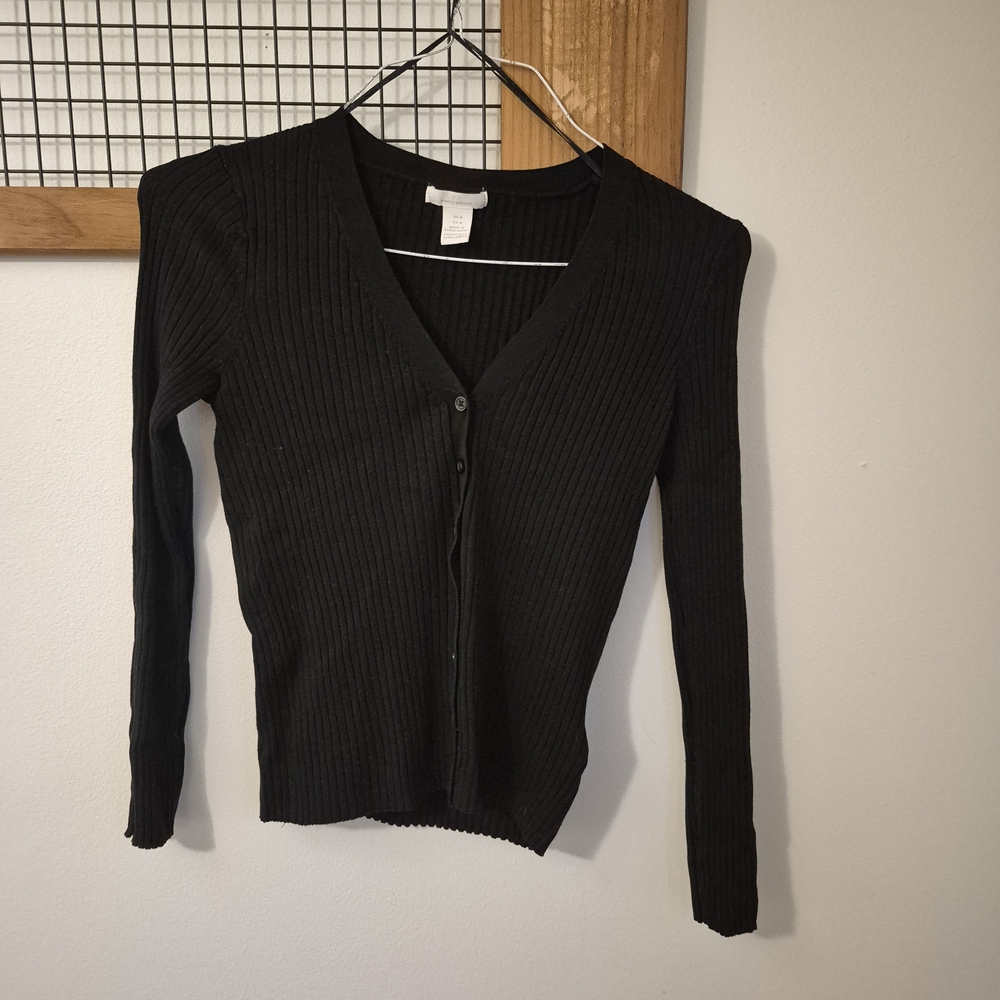 Black Ribbed Women's Sweater